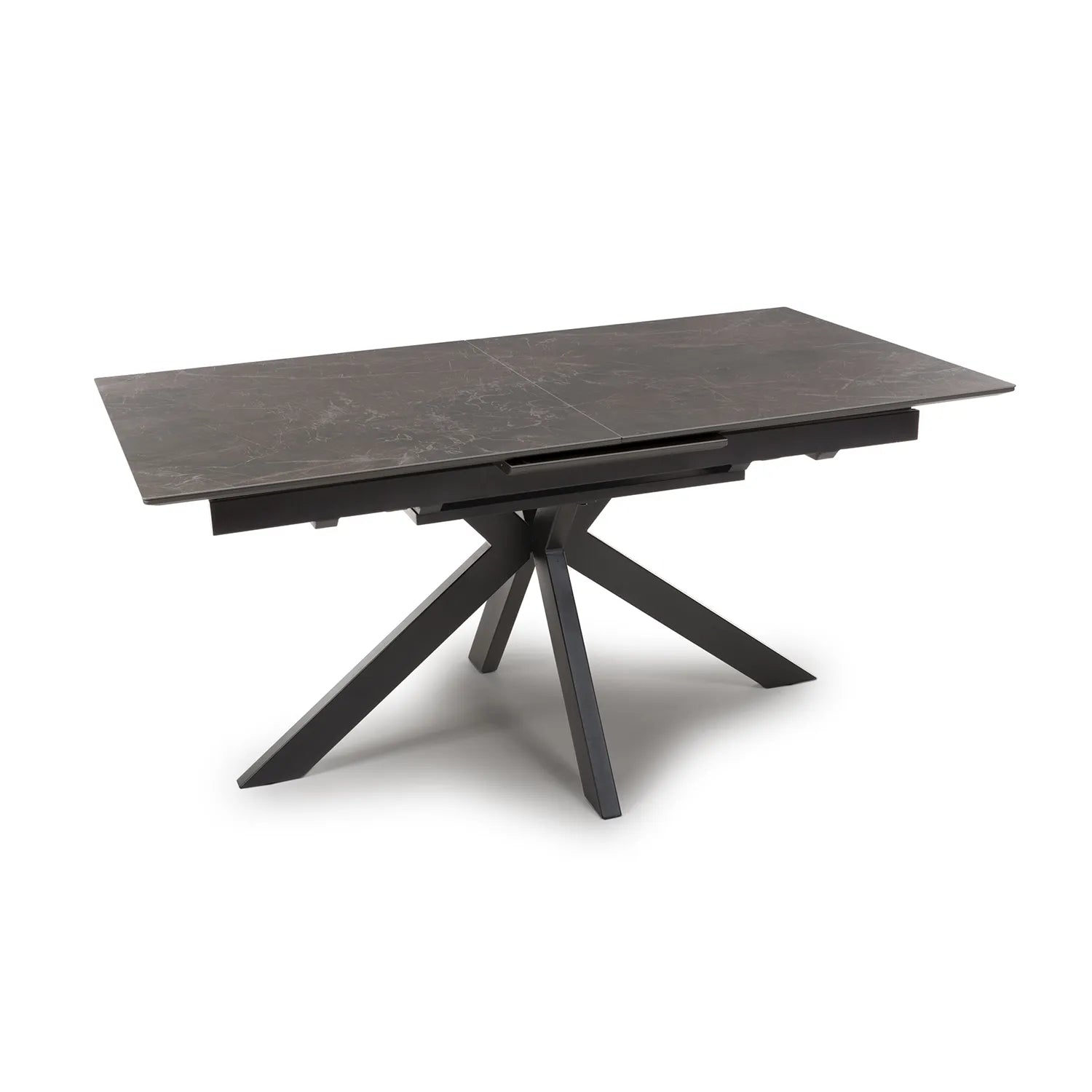 Logan 160cm Black & Brown Sintered Stone Extending Dining Table