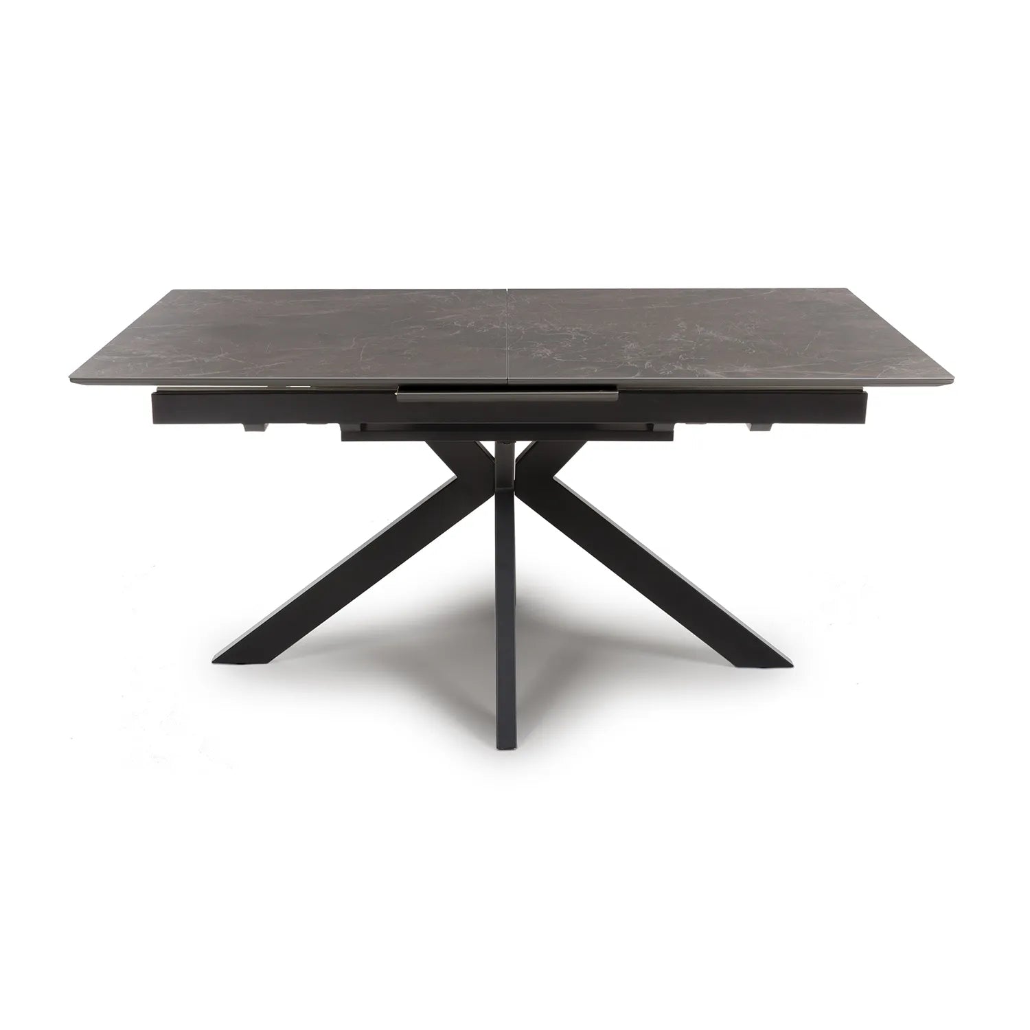 Logan 160cm Black & Brown Sintered Stone Extending Dining Table