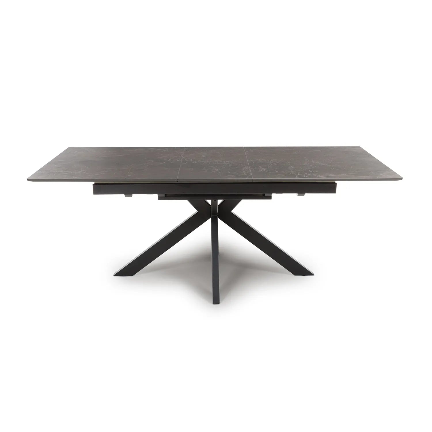 Logan 160cm Black & Brown Sintered Stone Extending Dining Table