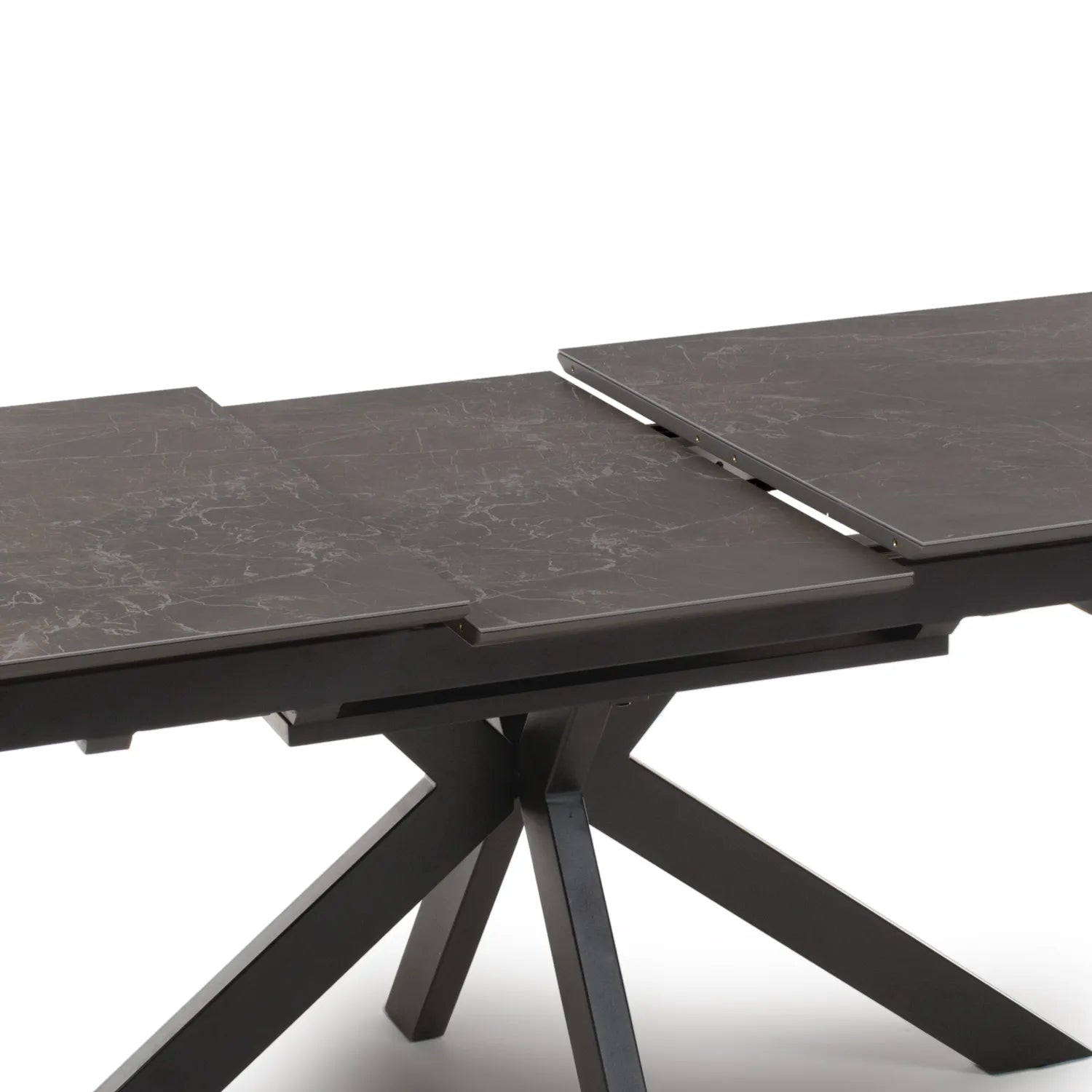 Logan 160cm Black & Brown Sintered Stone Extending Dining Table