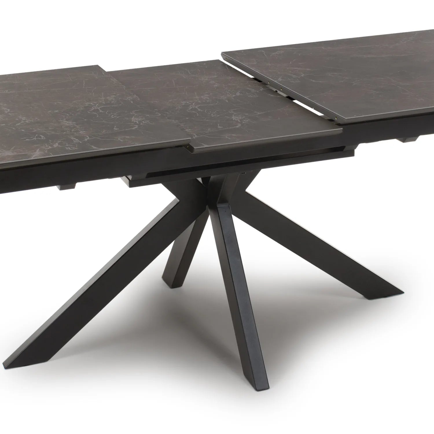 Logan 160cm Black & Brown Sintered Stone Extending Dining Table