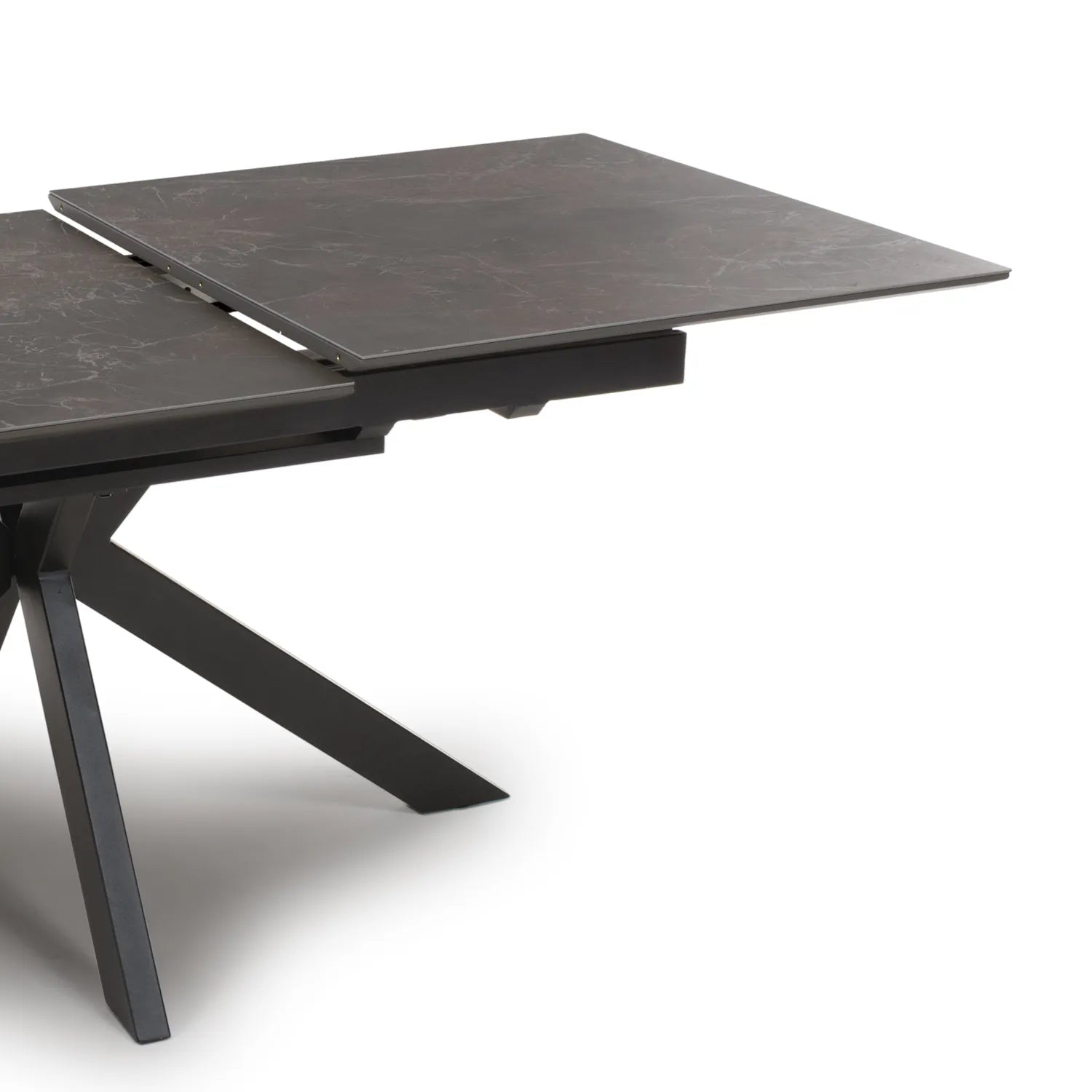 Logan 160cm Black & Brown Sintered Stone Extending Dining Table