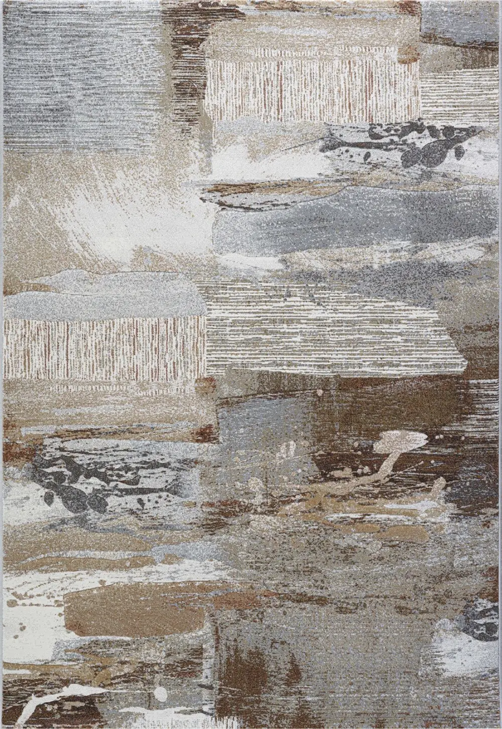 Galleria Modern Abstract Textured Brown Rug