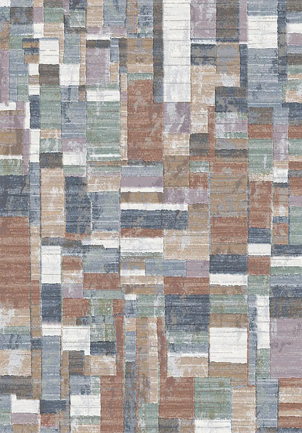 Galleria Multi Coloured Abstract Square Tile Rug. Available in 8 sizes. Free Delivery-Main Image