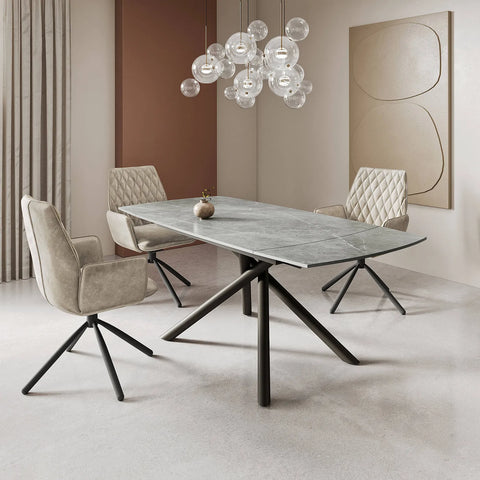 Georgio Small 4 Seater Matte Grey 120-180cm Ceramic Extending Dining Table