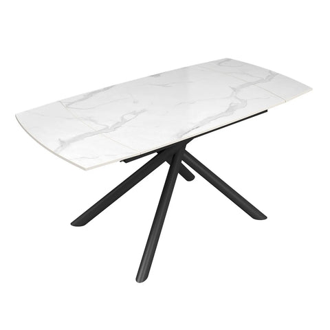 Georgio Matte White Small Ceramic Extending Dining Table