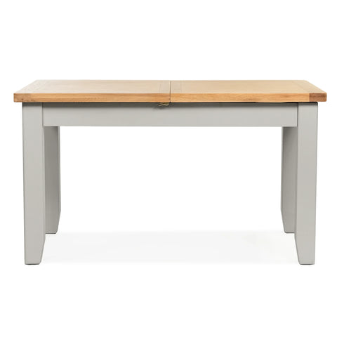 Gloucester 1.2M Grey Painted Small Extending Dining Table With Oak Top - Close