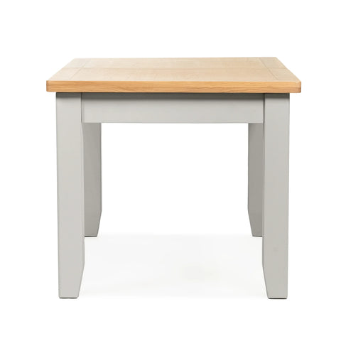 Gloucester 1.2M Grey Painted Small Extending Dining Table With Oak Top - Head View