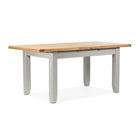 Gloucester 1.2M Grey Painted Small Extending Dining Table With Oak Top