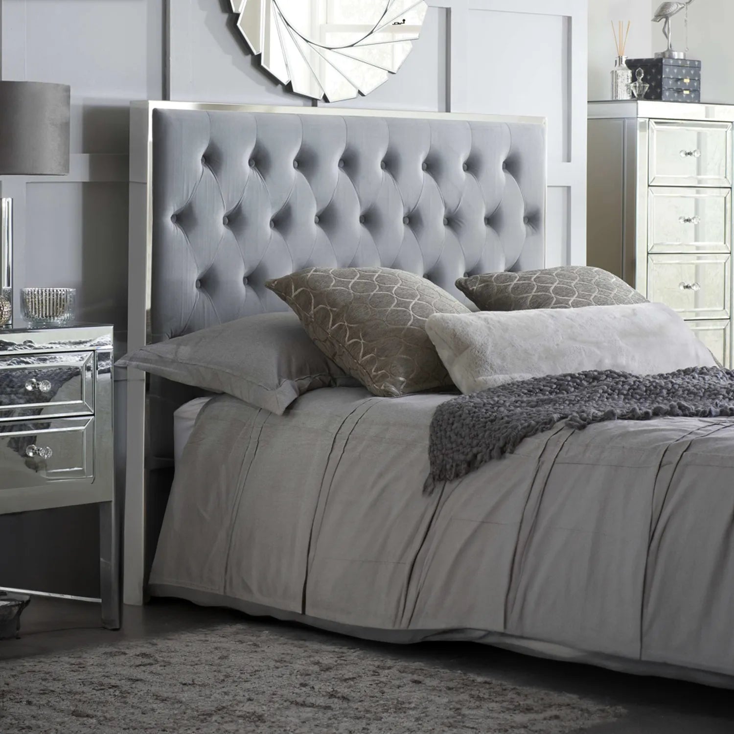 Gloucester Grey Fabric Upholstered Bed Frame