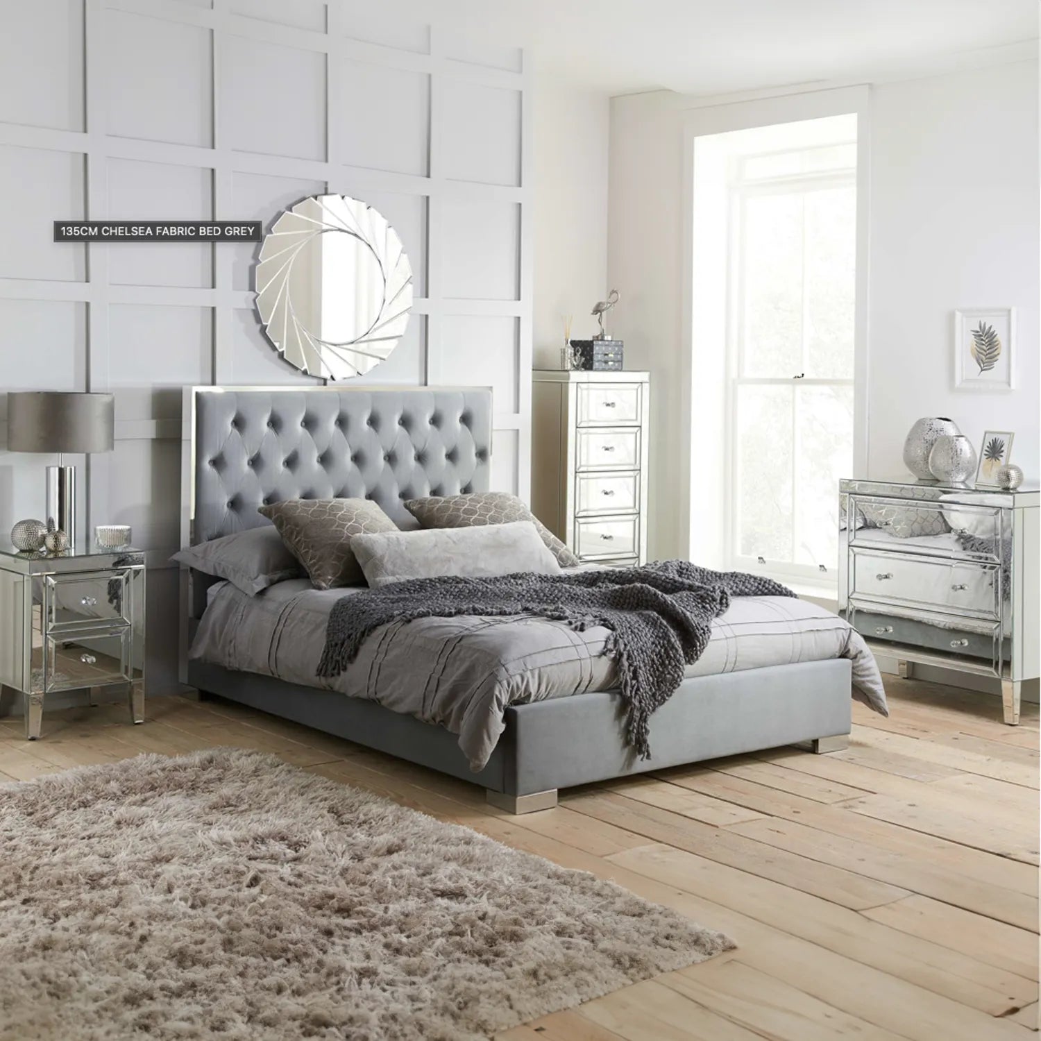 Gloucester Grey Fabric Upholstered Bed Frame