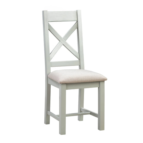 Gloucester Cross Back Grey Painted Oak Set of 4 Dining Chairs