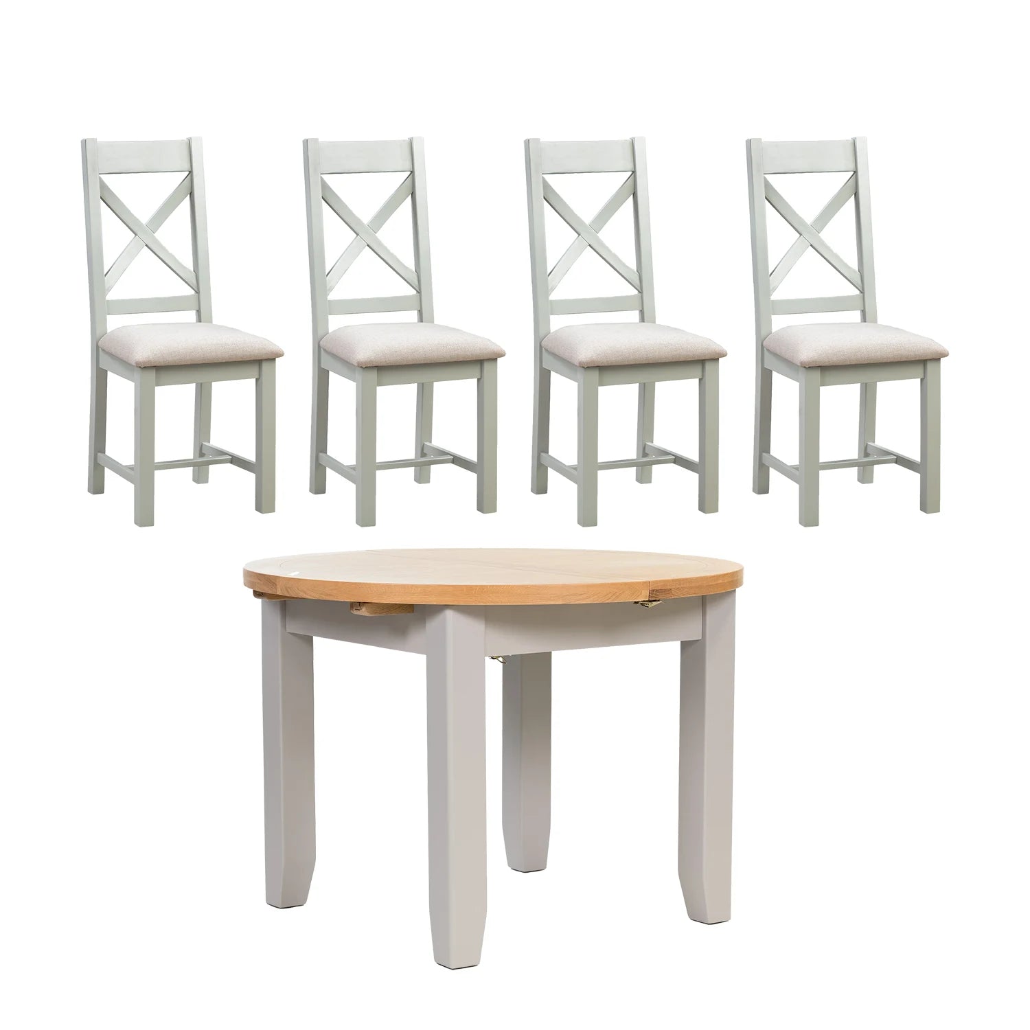 Gloucester 1.1M Round Extending Dining Table with 4 Chairs