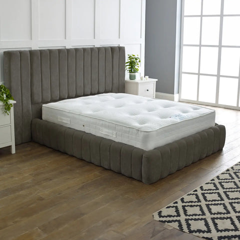 Granada 1000 Pocket Sprung Memory Foam Mattress, available in Single, Double, Kingsize and Superking - Image of Mattress on Bed Frame 