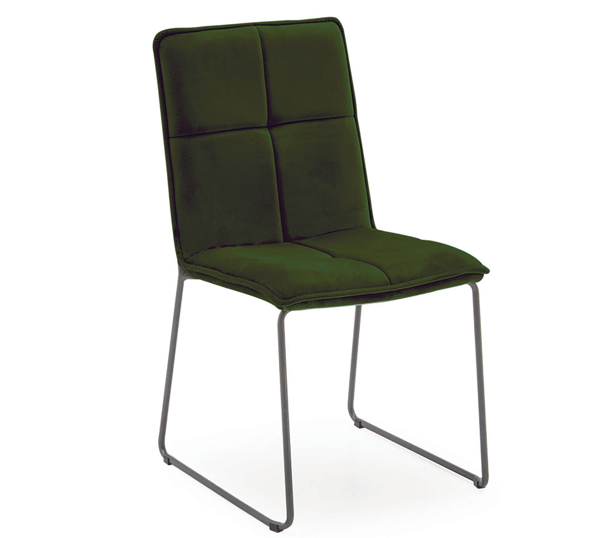 Set of 4 Green Velvet Dining Chairs