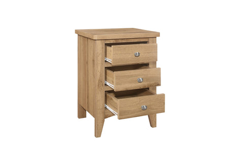 Havencrest 3 Drawer Bedside Oak - Pair