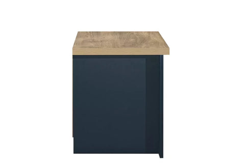 Hillcrest 2 Drawer Bedside Navy Blue & Oak Effect - Pair