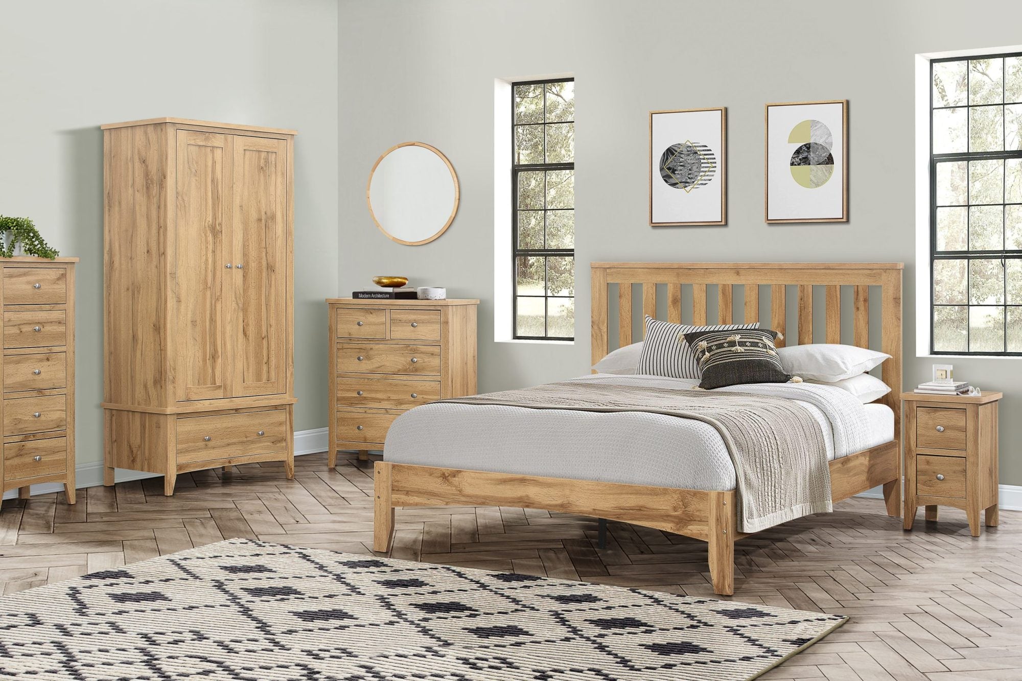 Havencrest 2 Drawer Bedside Oak - Pair