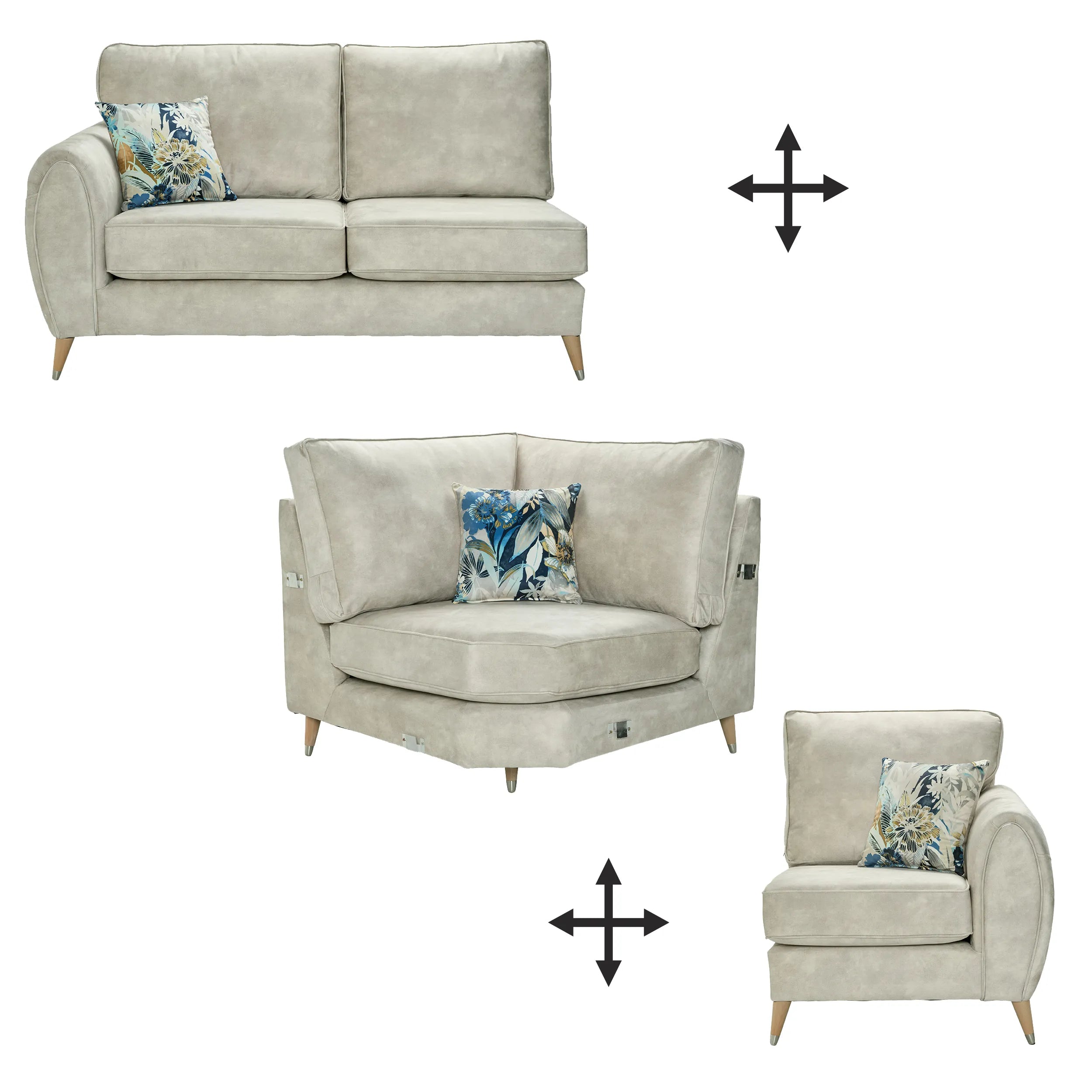 Hourglass Fabric Corner Sofa