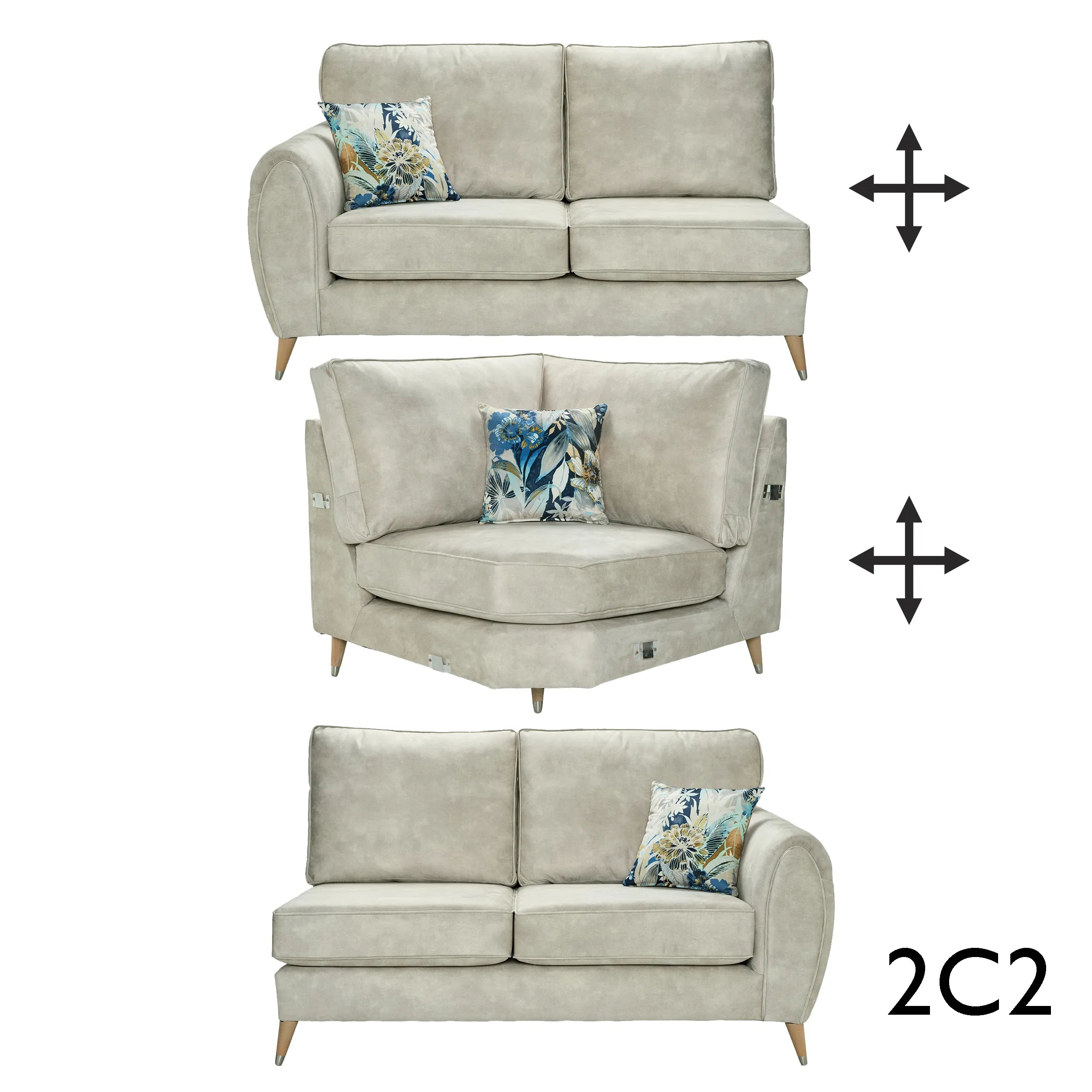 Hourglass Fabric Corner Sofa