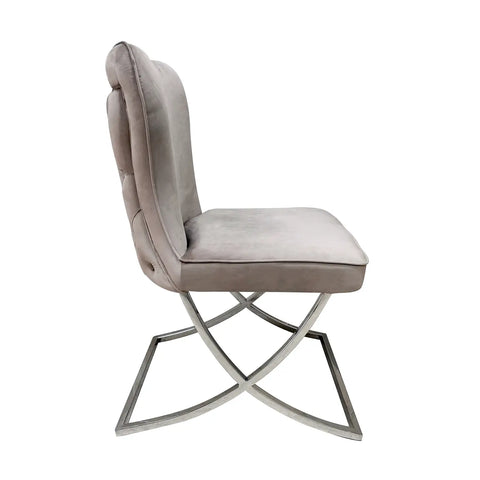 Vanquish Modern Taupe Mink Fabric Dining Chairs Set of 6