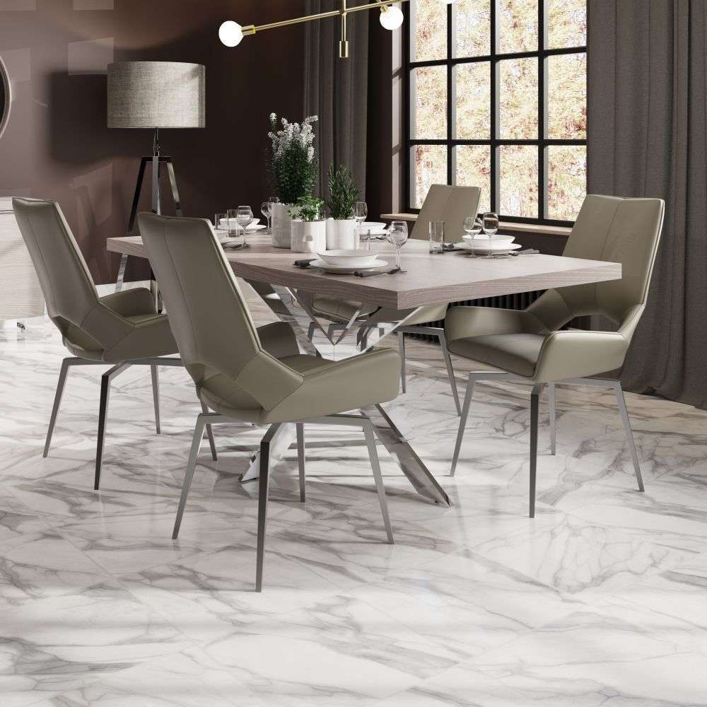 Impressio 2.2M Silver Grey Oak Top Dining Table