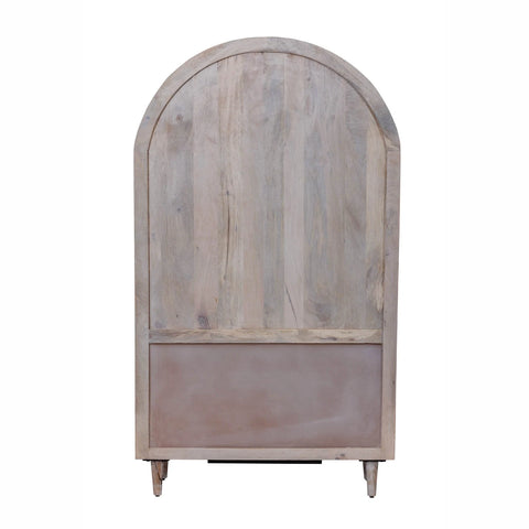 Iconic Designer Whitewash Wooden 2 Door Glass Cabinet, also available in Black - Back of Cabinet 