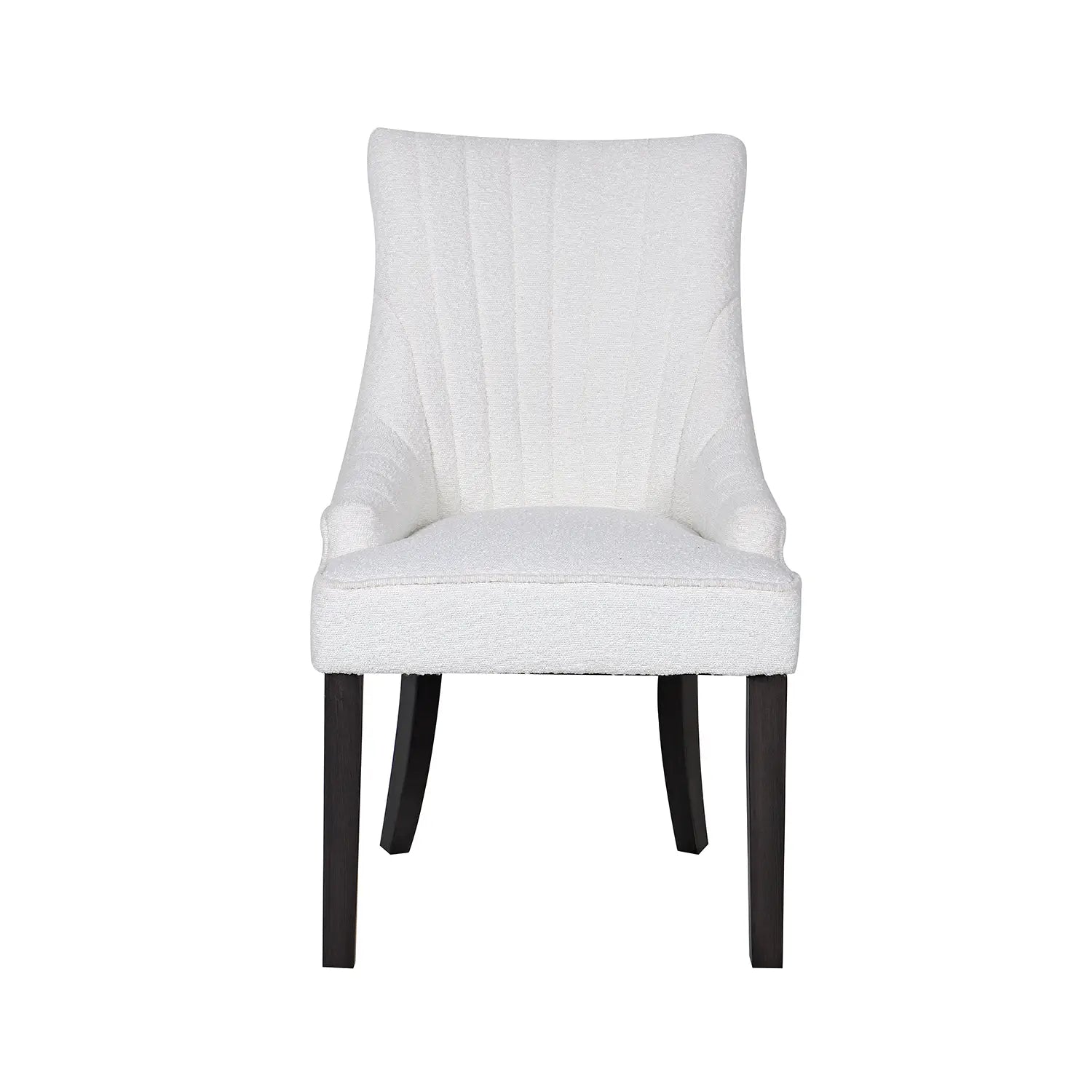 Iconic Ivory Boucle Fabric Upholstered Set of 6 Dining Chairs