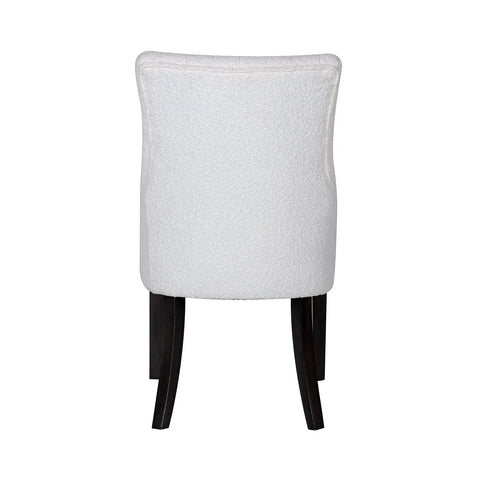 Iconic Ivory Boucle Fabric Upholstered Set of 6 Dining Chairs, also available in set of 4 - Back of Chair 