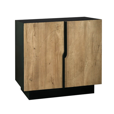 Iconic Designer Light Oak 2 Door Drinks Cabinet - Main Image