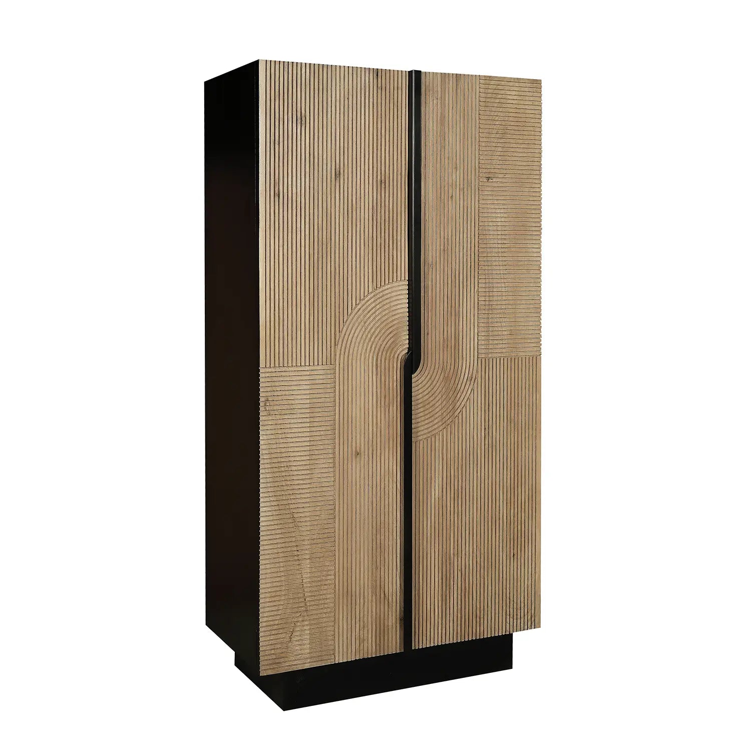 Iconic Designer Light Oak 2 Door Tall Cabinet