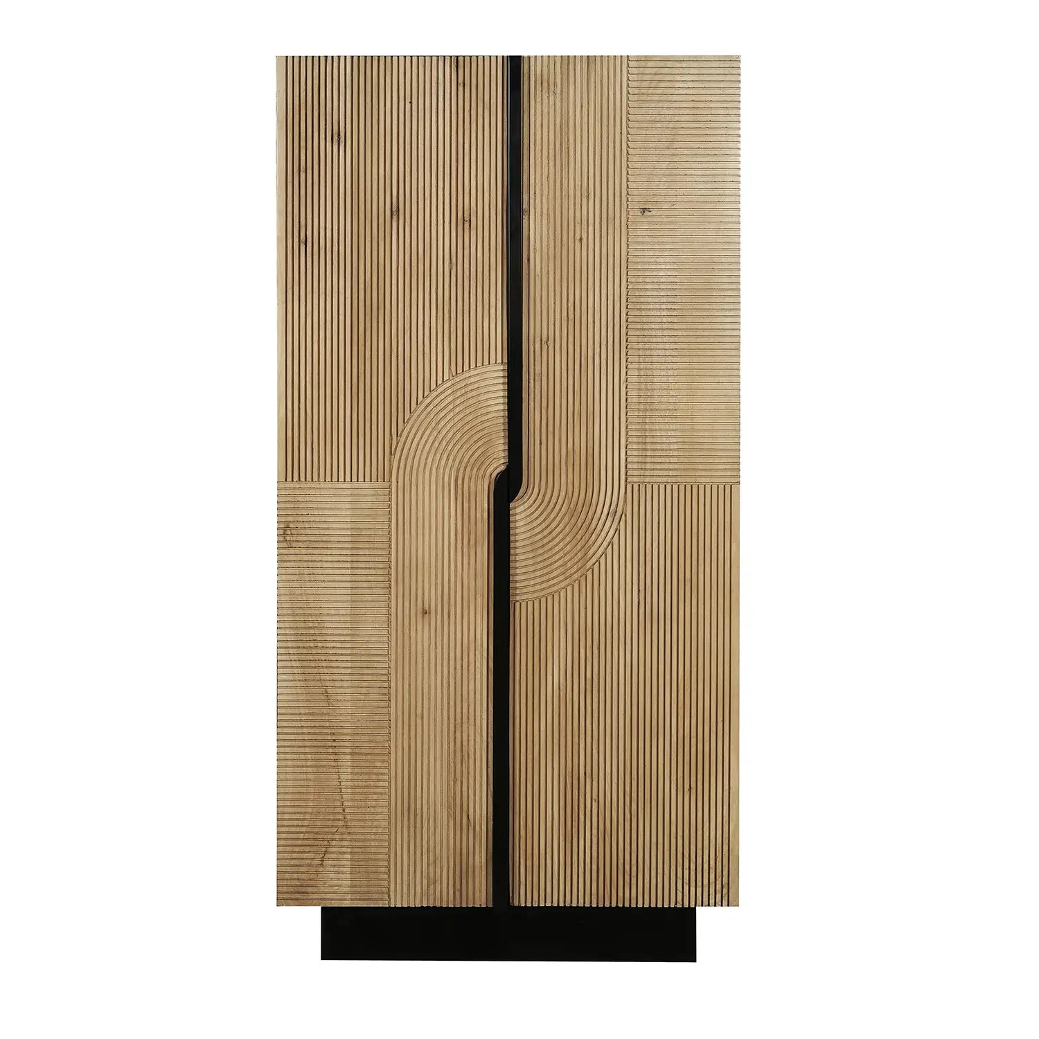 Iconic Designer Light Oak 2 Door Tall Cabinet