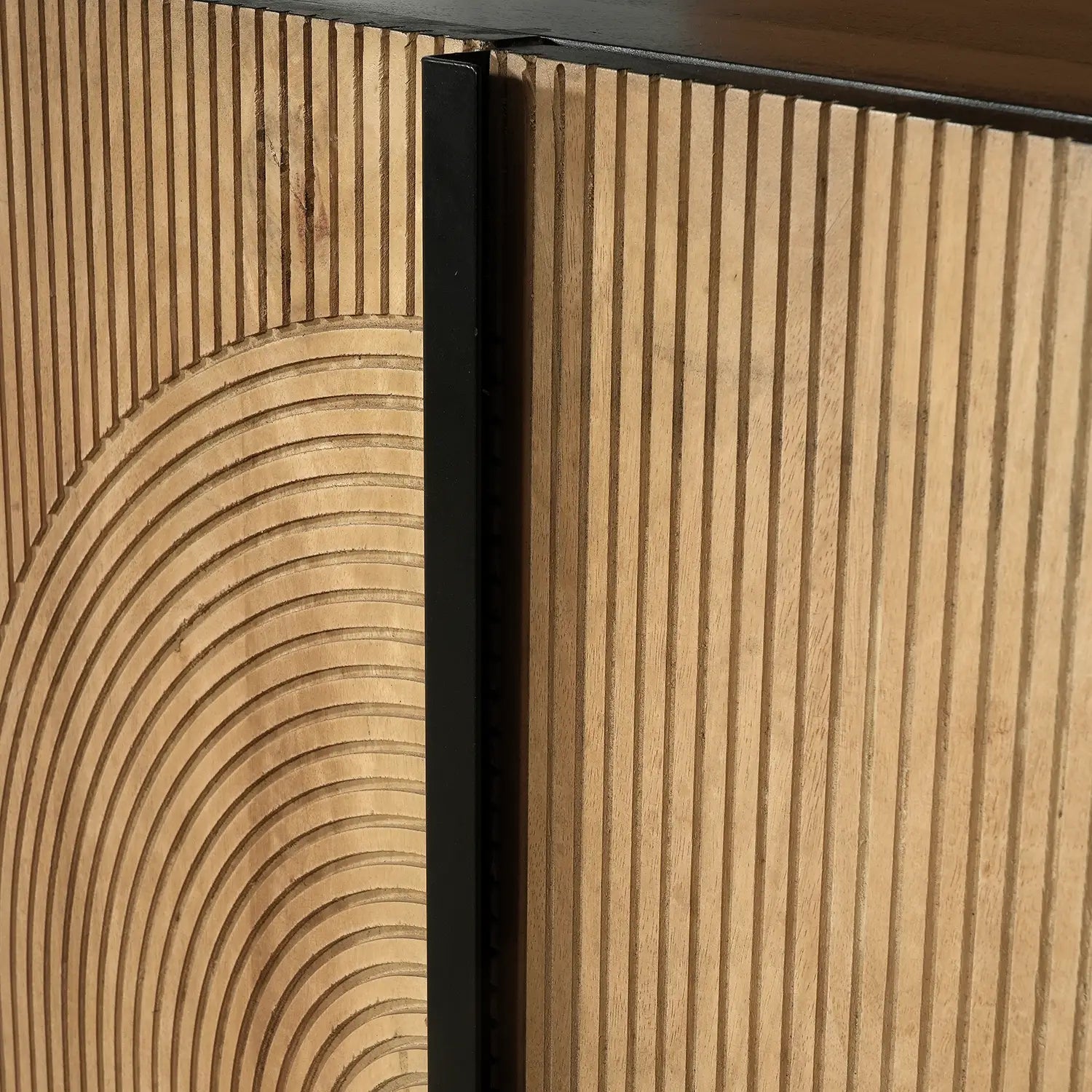Iconic Designer Light Oak 4 Door Sideboard