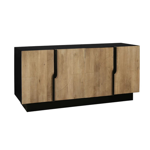 Iconic Designer Light Oak 4 Door Sideboard 