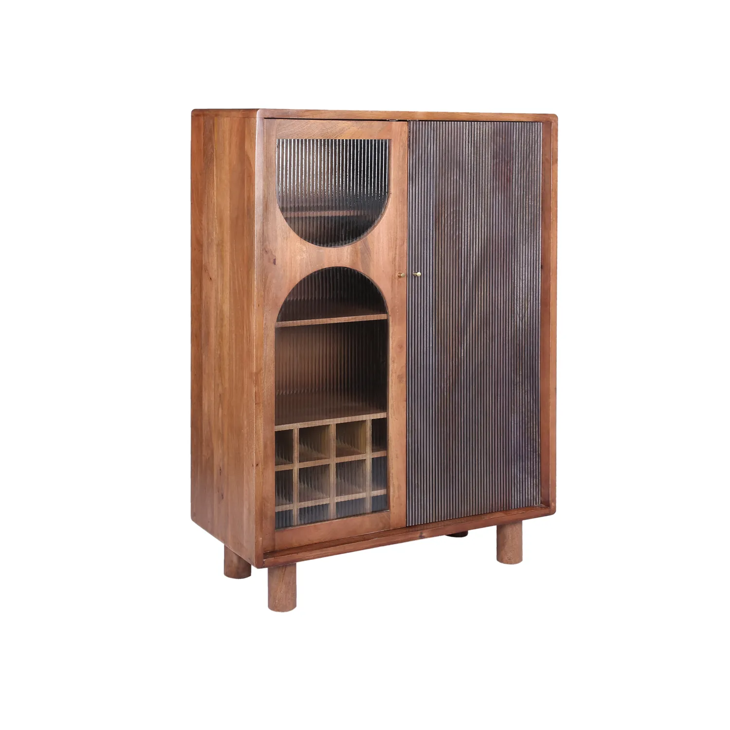 Iconic Designer Wooden 2 Door Glass Drinks Cabinet