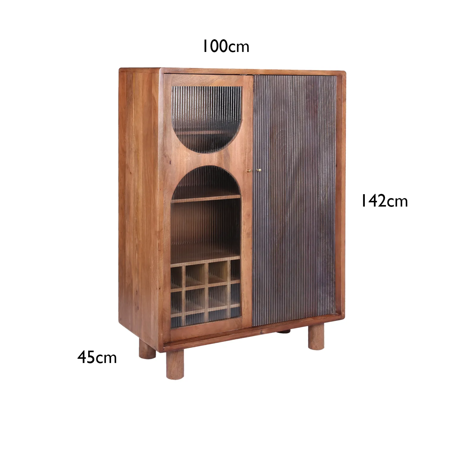 Iconic Designer Wooden 2 Door Glass Drinks Cabinet