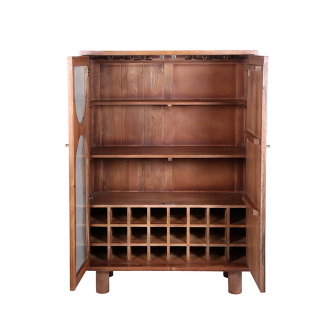 Iconic Designer Wooden 2 Door Glass Drinks Cabinet