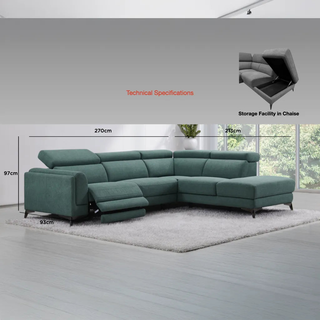 Italia Fabric Corner Sofa