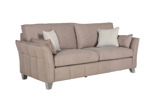 Elias 3 Seater Biscuit Fabric Upholstered Sofa