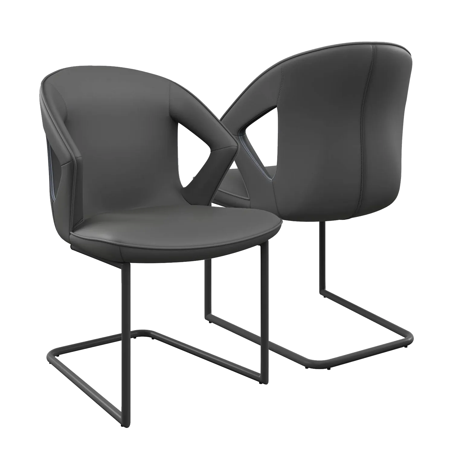 Phoenix Faux Leather Grey Dining Chair