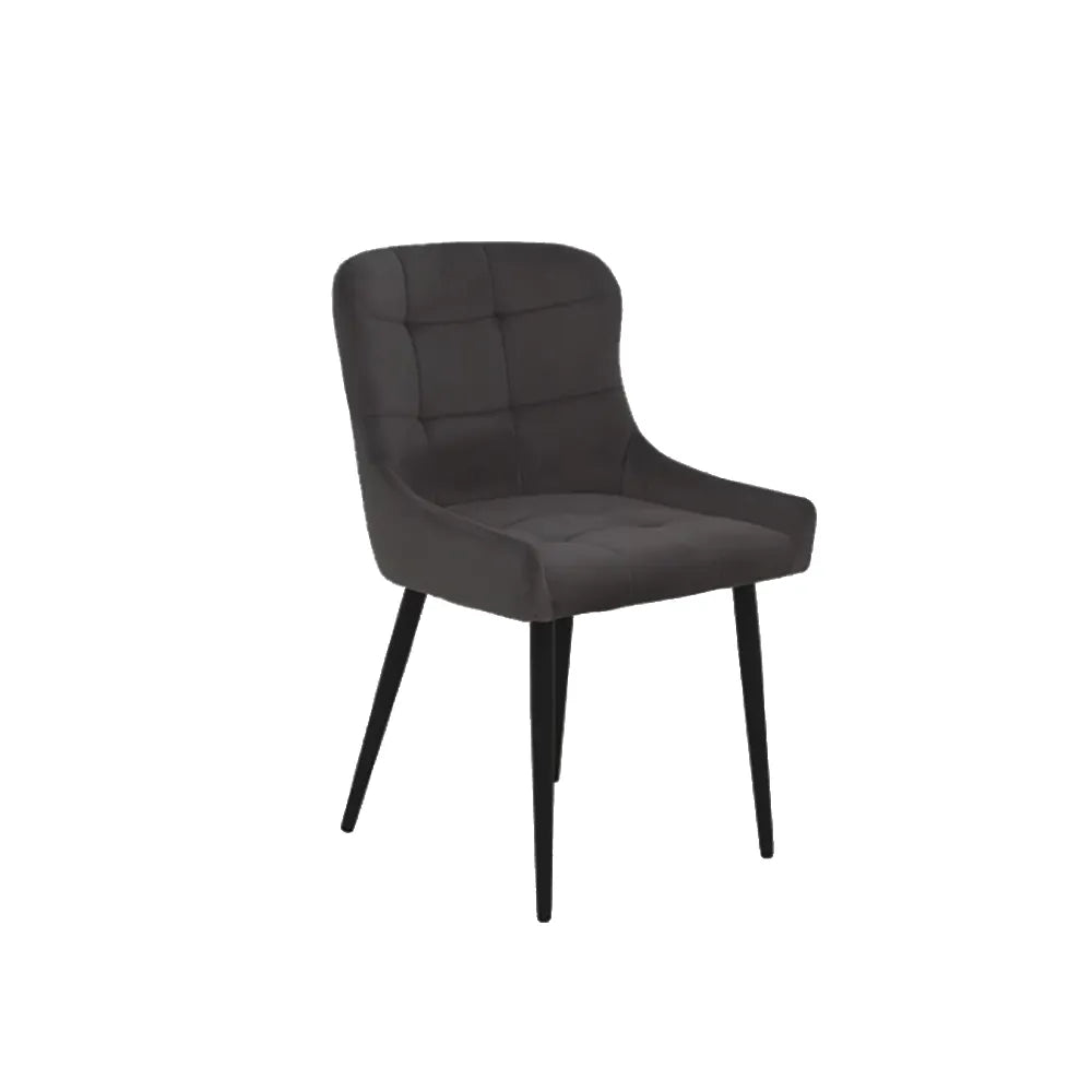 Set of 4 Kos Velvet Dining Chair - Black
