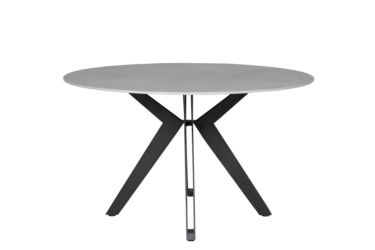 Falcon 130cm Grey Sintered Stone Round Dining Table Set