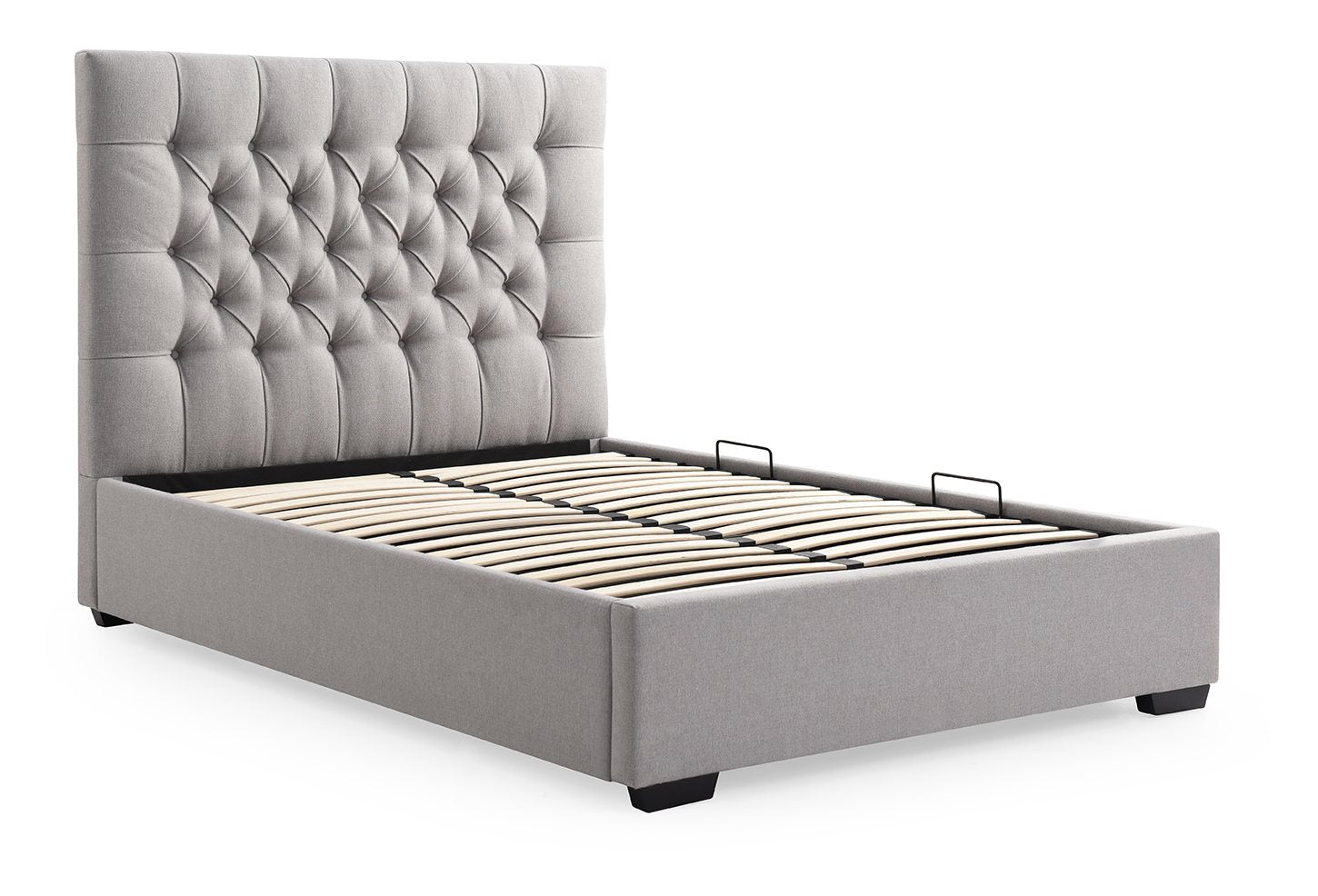 Lisa - Upholstered Button Back Faux Wool Ottoman Bed