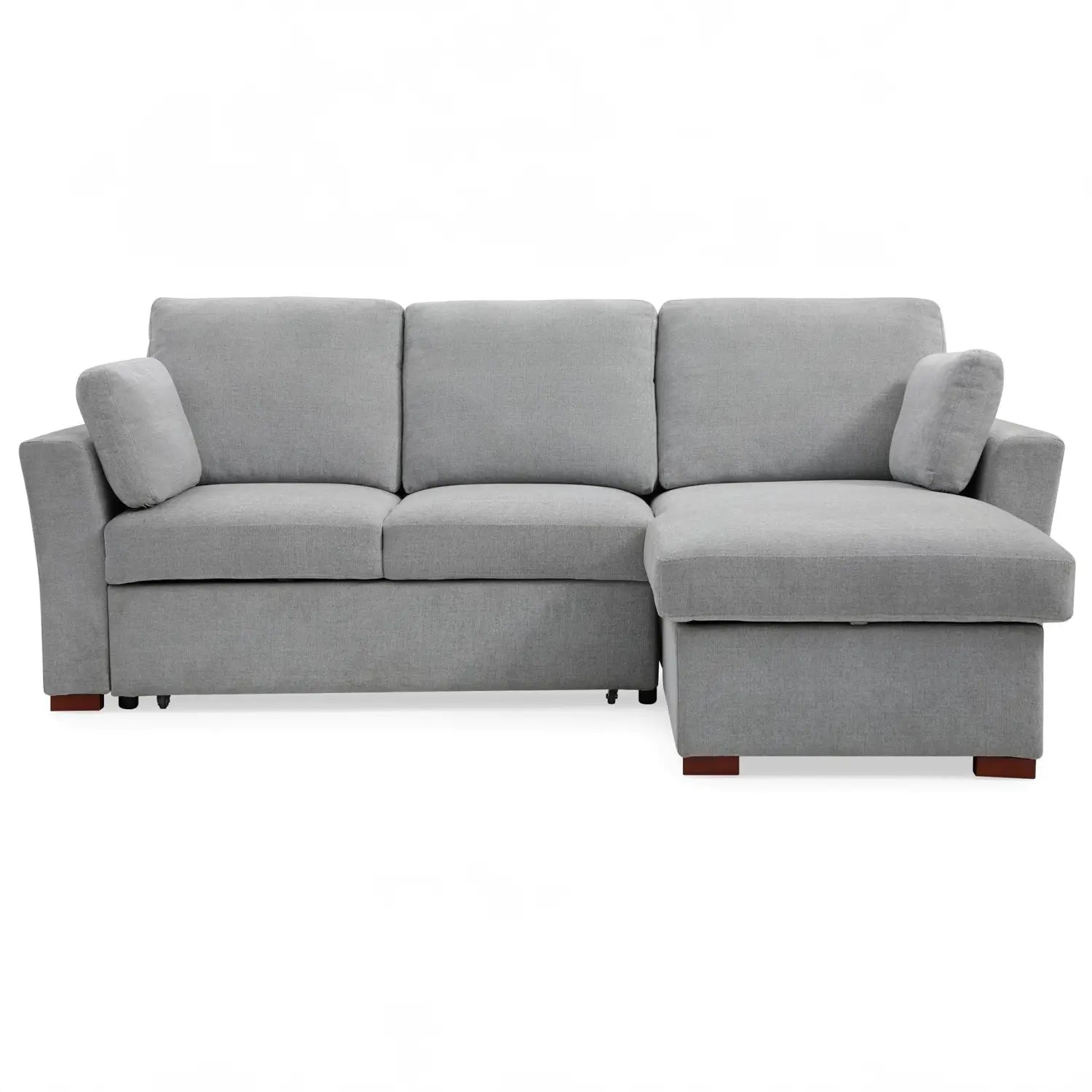 SereneDream Soft Touch Light Grey Fabric Corner Sofa Bed