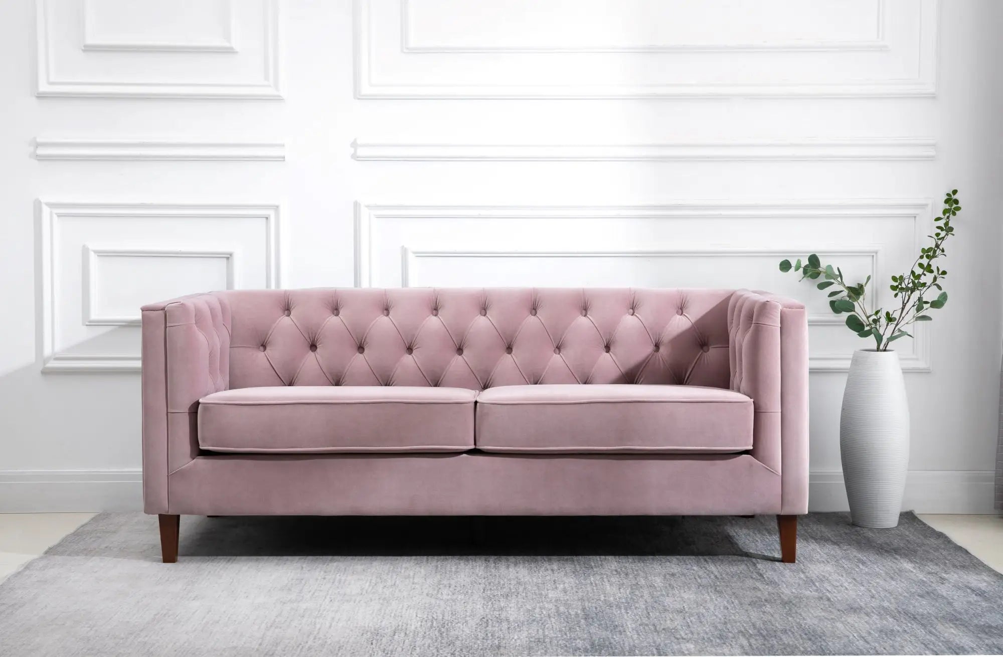 Finn Plush Pink Chesterfield 3 Seater Sofa