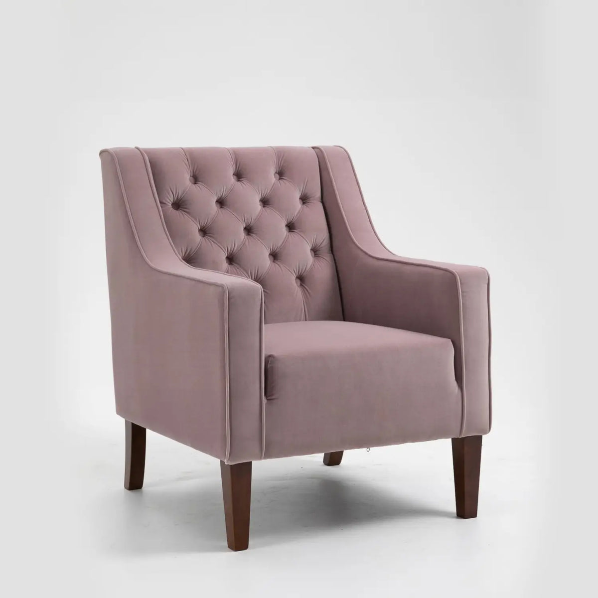 Finn Plush Pink Chesterfield Arm Chair - Side View