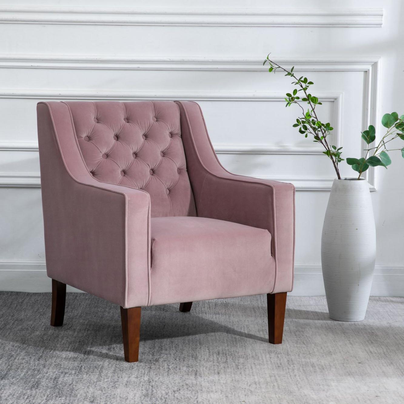 Finn Plush Pink Chesterfield Arm Chair