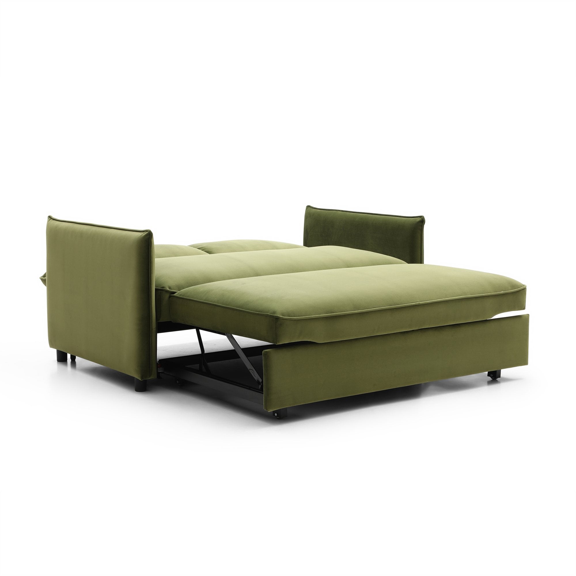 Claire Plush Velvet Olive Sofa Bed