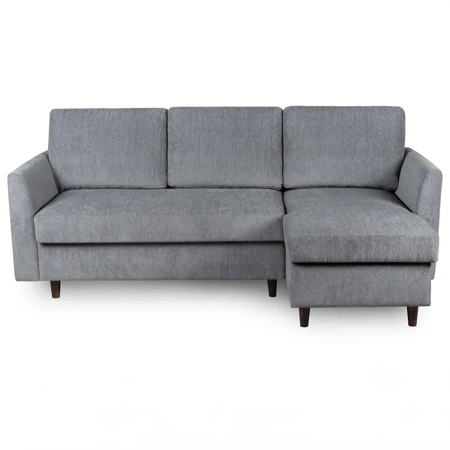 Metis Grey Textured Weave Fabric Upholstered Corner Sofa Bed