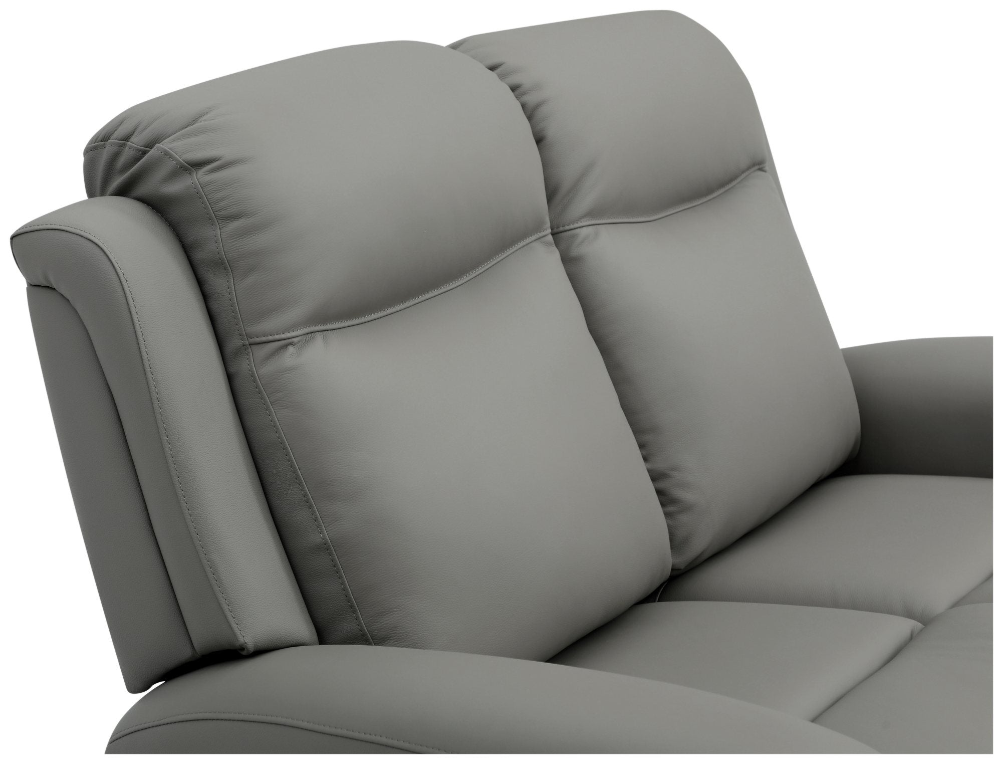 Bentley 2 Seater Grey Leather Electric Recliner Sofa